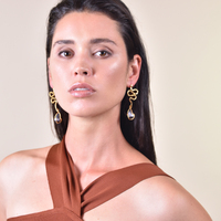 La Muse Artisan Cats Eye Stone Drop Earrings