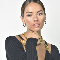 Abella Classic C Hoop Earrings (Gold)