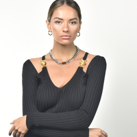 Abella Classic C Hoop Earrings (Silver)