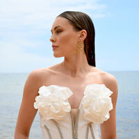 Lenore Sculptured Loop Mesh Earrings (Gold)