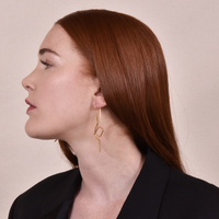 Hughette 24K Artisan Line Art Earrings