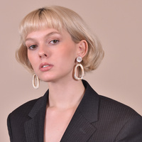 Naeva Marble Loop Earrings (for pierced ears)