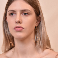 Helene Line Art Drop Earrings