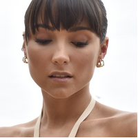 Davina Croissant Hoop Earrings (Silver)