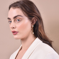 Ines Vintage Pearl Climber Earrings