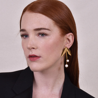 Marjorie 24K Artisan Gold Leaf Earrings (for pierced ears)
