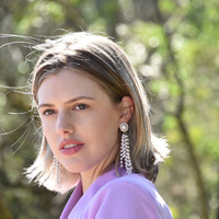 Gwen Vintage Pearly Tassel Earrings (my ears are pierced)
