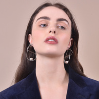 Eileen Platinum Line Art Earrings