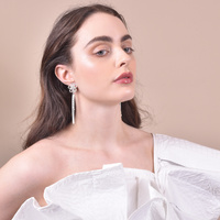 Everett Flower Tassel Clip-on Earrings