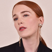 Lilie Crystal Tassel Earrings  (my ears are pierced)