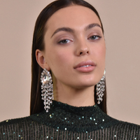 Rayne Crystal Diamante Earrings Silver (my ears are pierced)