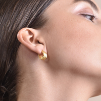 Olli Textured Sculpture Huggie Earrings (Gold Vermeil)