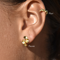 Fauve Artisan Sculptural Ruffle Earrings (Gold)