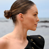 Sagittarius Artisan Zirconia Pavé Stud Earrings (Gold)