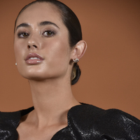 Aline Artsy Tri Curve Earrings (Silver)