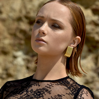 Blaine Geo Statement Earrings (Gold)