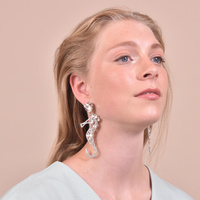 Lexi Seahorse Rhinestone Drop Earrings (my ears are pierced)