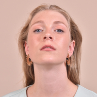 Allmira Gold Sparkle Stud Earrings