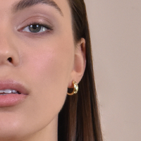 Kayla Star Engraved Dainty Huggie Earrings