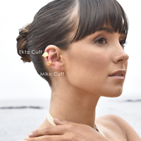 Miko Ear Contour Textured Sculpture Cuff Earring (Single Piece)