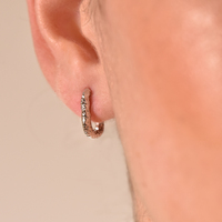 Elma Textured Dainty Huggie Earrings - Silver