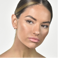 Edda Textured Dainty Sleeper Hoop Earrings (Silver)