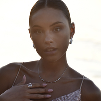 Amandine Artisan Sculptural Flow Earrings (Silver)