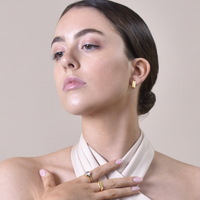 Adelyn Art Deco Textured  Huggie Earrings (Gold Vermeil)