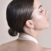 Adelyn Art Deco Textured  Huggie Earrings (Silver)