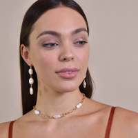 Starling 24K Crystal Freshwater Pearl Drop Earrings