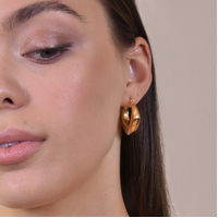 Avril Modern Gold Chic Huggie Earrings