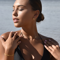 Ciara Tri Curve Earrings (Gold)