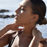 Ciara Tri Curve Earrings (Silver)