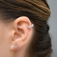 Bente Artisan Diamante Cuff Earring (Silver)