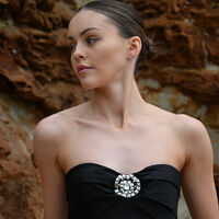 Virgo Artisan Zirconia Pavé Stud Earrings (Silver)