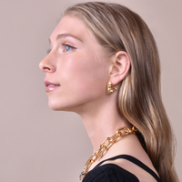 Avani Art Deco Wavy Hoop Earrrings (Gold Vermeil)