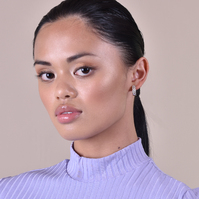 Greta Artsy Wavy Silver Hoop Earrings