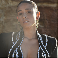 Darya Artsy Wave Earrings (Green)