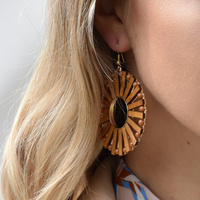 Lola Wooden Wheel Earrings