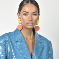 Mani Geo Oversized Wood Craft Earrings