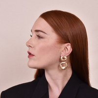 Luella Golden Ripple Earrings (my ears are pierced)