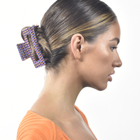 Raya Retro Checkered Hair Claw - Large