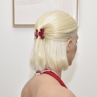 Ari Bow Hair Claw Set (Red & Turquoise)