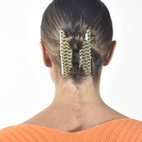 Della Retro Checkered Hair Claw - Crescent