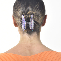 Emery Retro Checkered Hair Claw - Crescent