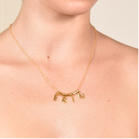 24K Gold Name Pendant Necklace - 4 Letters