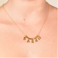 24K Gold Name Pendant Necklace - 5 Letters