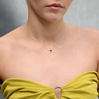 Khloe Diamante Zircon Pendant Necklace (Silver)