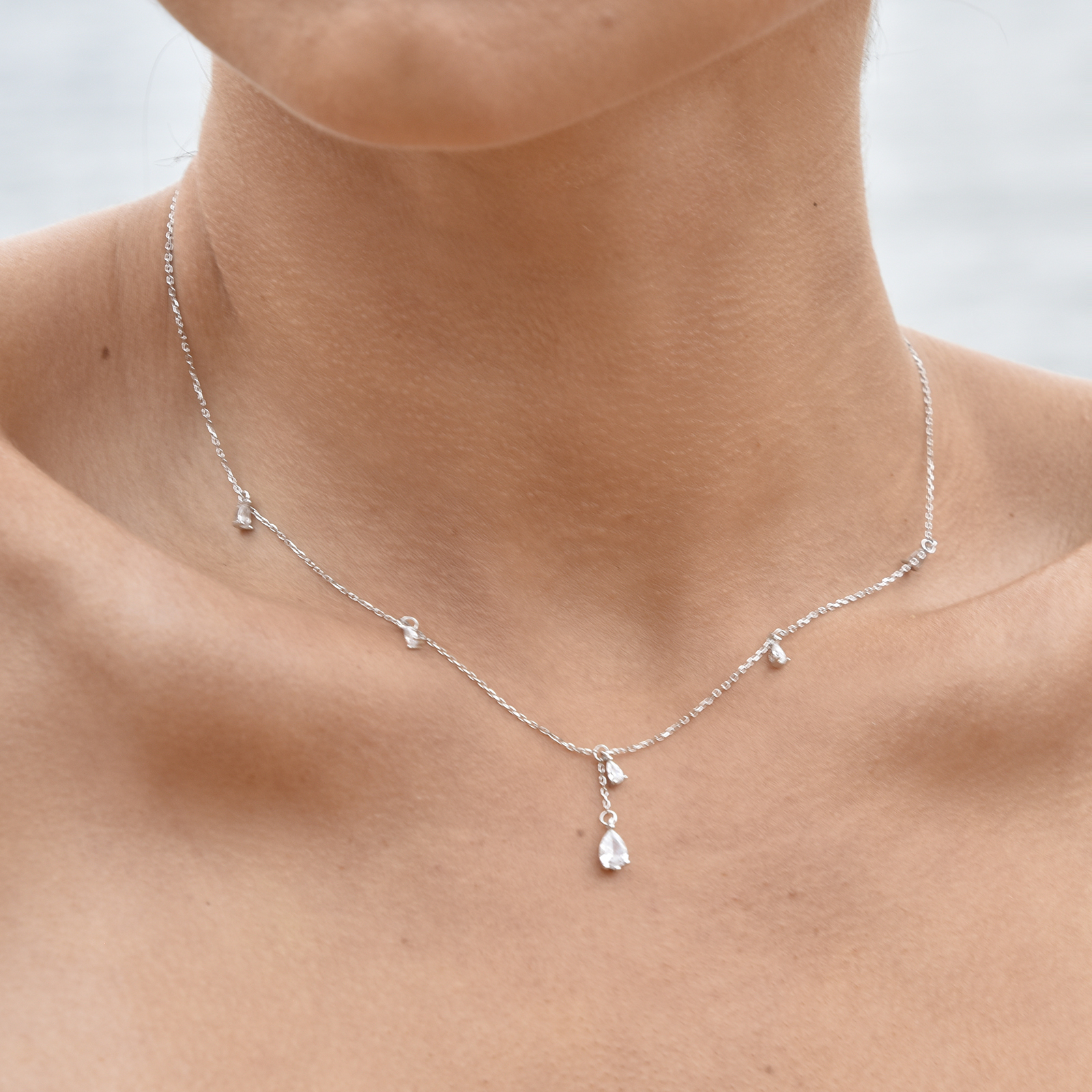 silver colour sparkly Diamante large set - Necklace & earrings NEW set 1 |  eBay