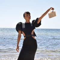 Lorena Artsy Resin Clutch (Neutral Shimmer)